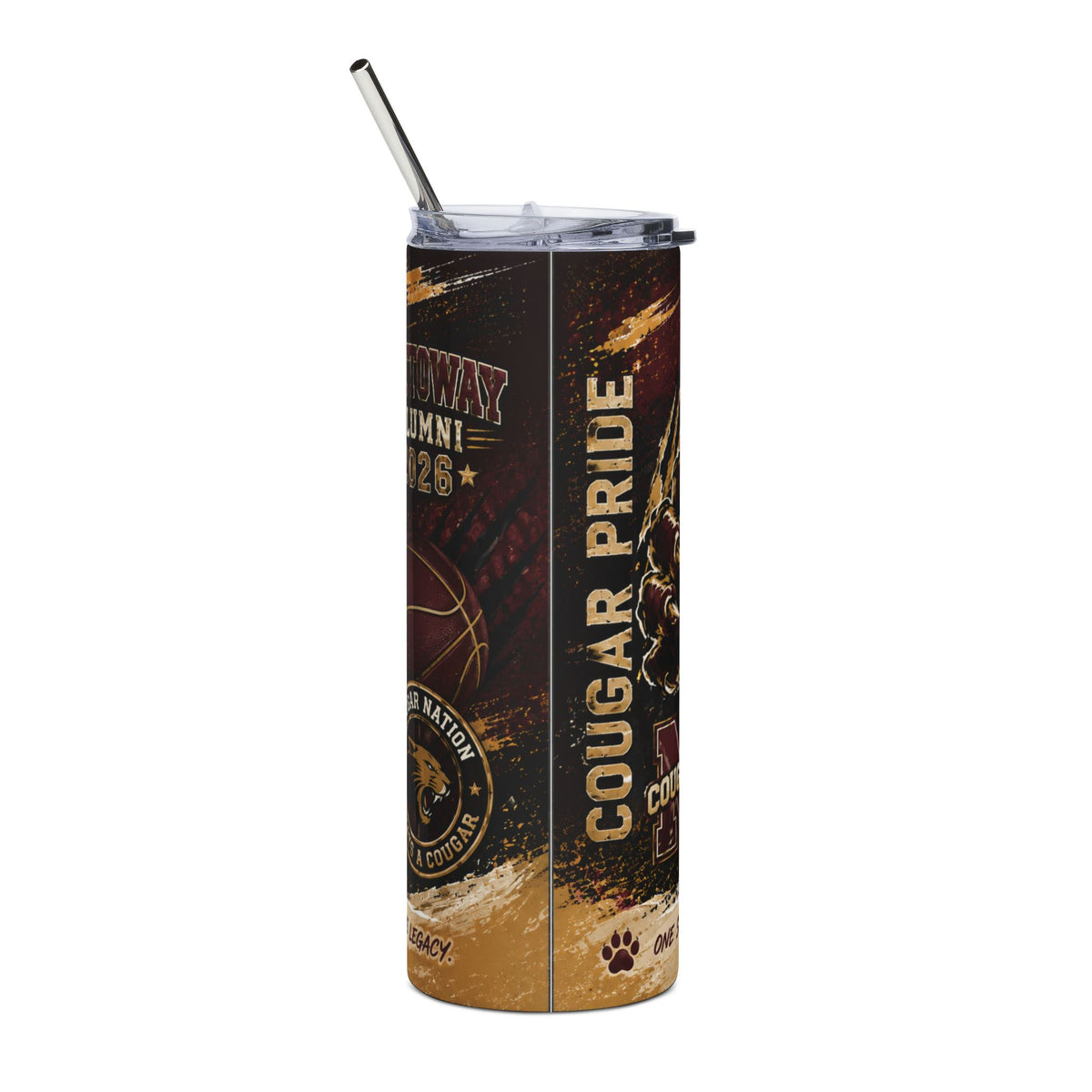 Back in the Den 20oz Stainless Steel Tumbler — Nottoway Cougars Alumni 2026