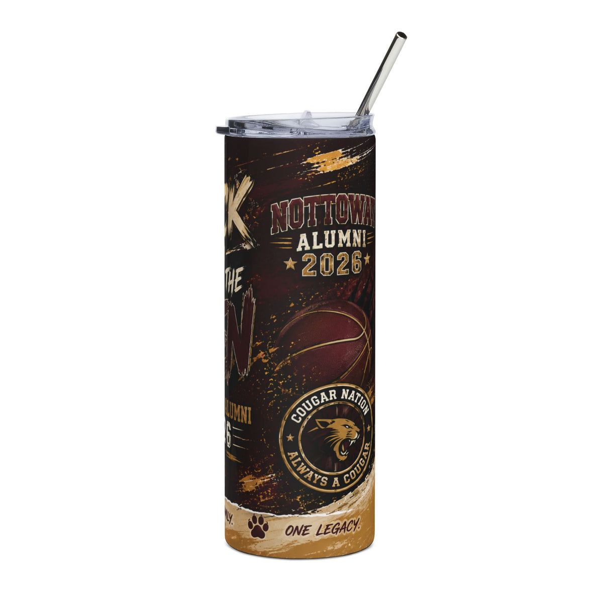 Back in the Den 20oz Stainless Steel Tumbler — Nottoway Cougars Alumni 2026