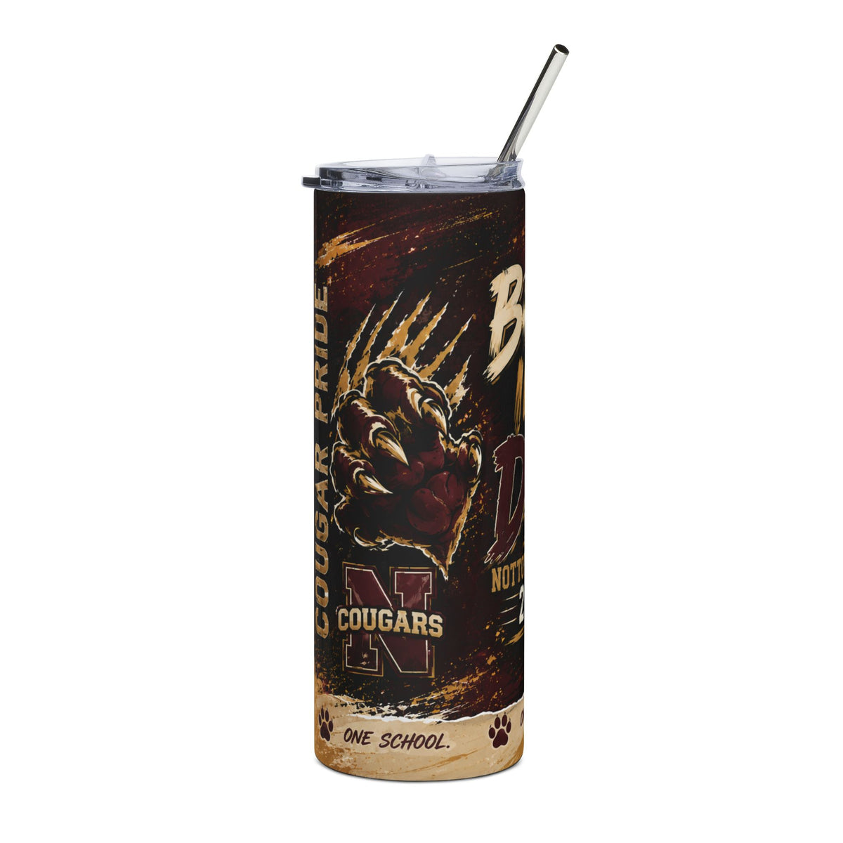 Back in the Den 20oz Stainless Steel Tumbler — Nottoway Cougars Alumni 2026