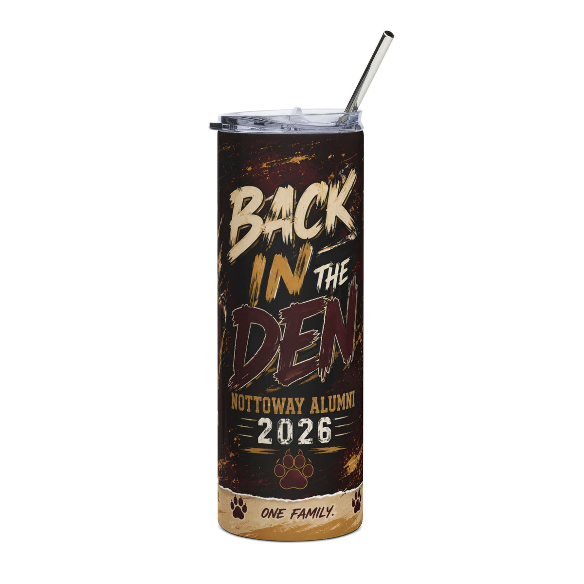 Back in the Den 20oz Stainless Steel Tumbler — Nottoway Cougars Alumni 2026
